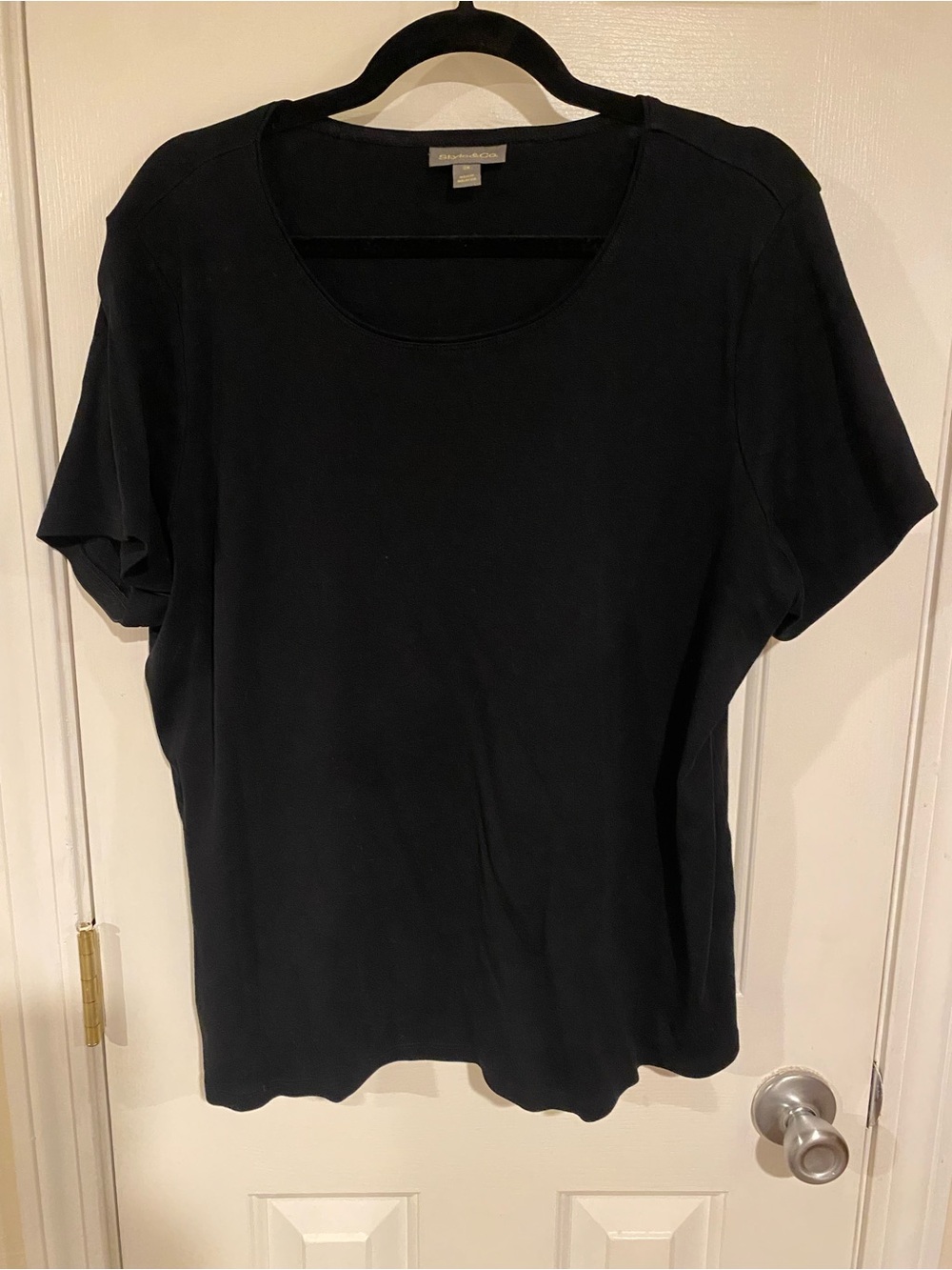 Style & Co. Black Short Sleeve Scoop Neck Tee